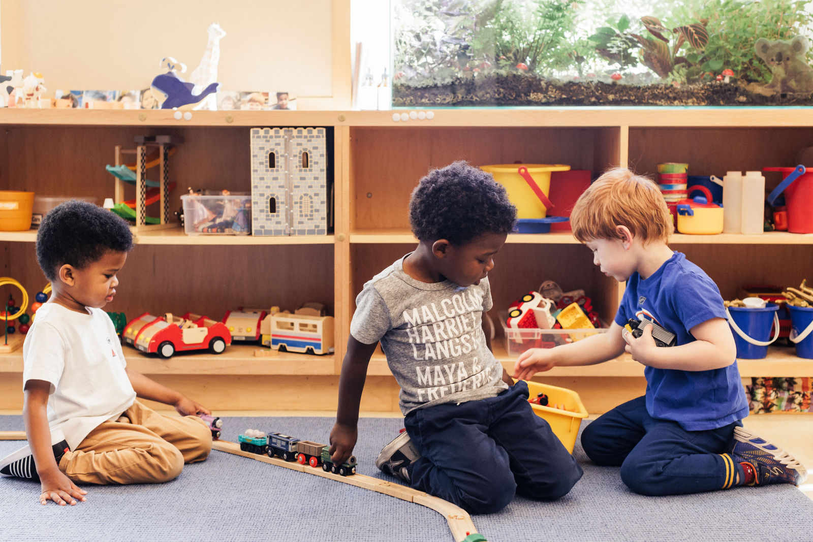 A harmonious scene of boys from various backgrounds playing together, embracing diversity